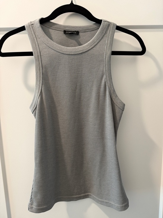 Dynamite Tops - Dynamite Light Grey Waffle Knit Tank
